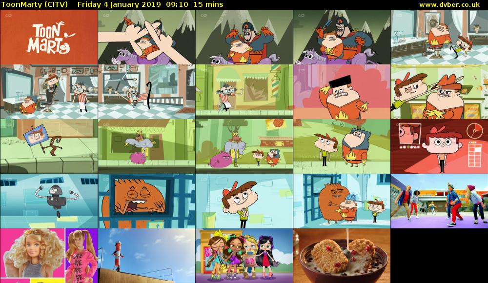 ToonMarty (CITV) Friday 4 January 2019 09:10 - 09:25
