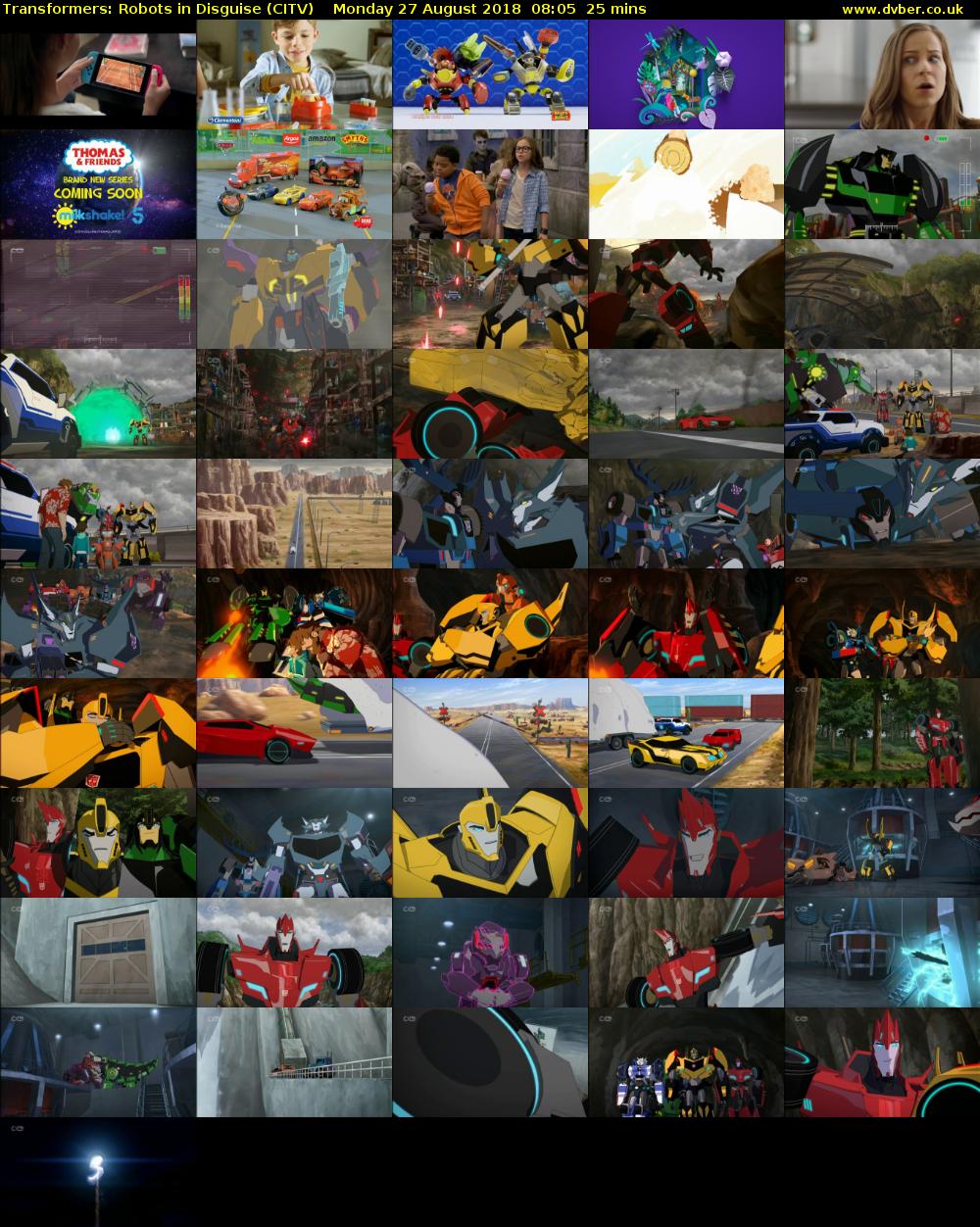 Transformers: Robots in Disguise (CITV) Monday 27 August 2018 08:05 - 08:30