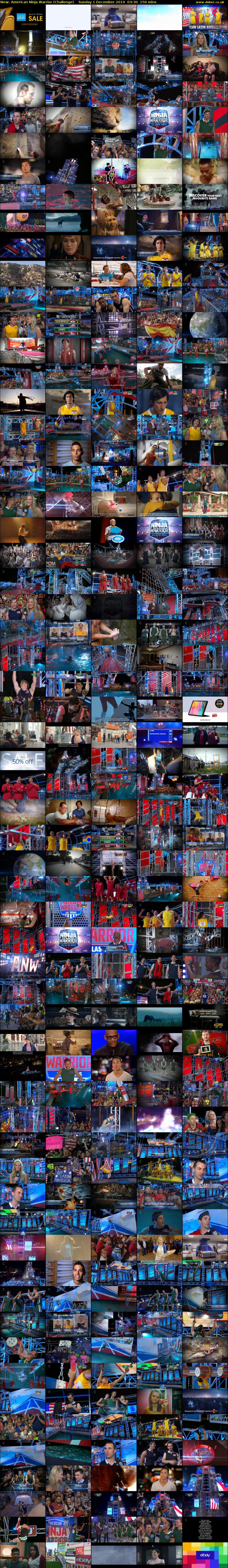 American Ninja Warrior (Challenge) Sunday 1 December 2019 03:30 - 06:00