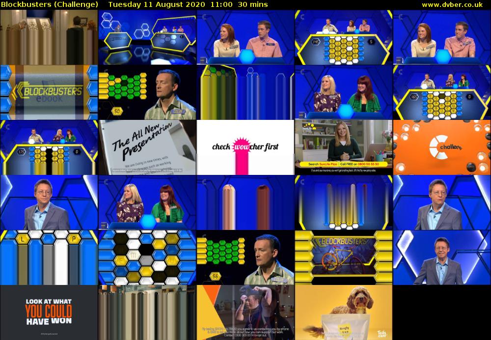 Blockbusters (Challenge) Tuesday 11 August 2020 11:00 - 11:30