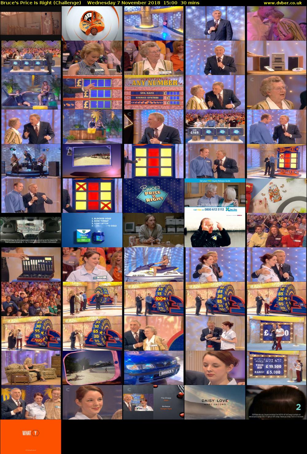 Bruce's Price Is Right (Challenge) Wednesday 7 November 2018 15:00 - 15:30
