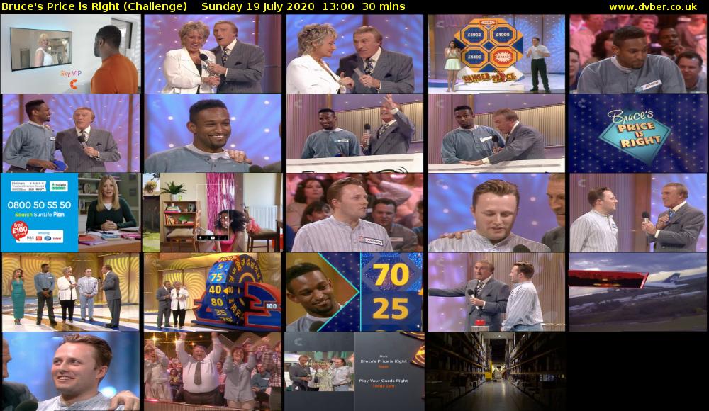 Bruce's Price Is Right (Challenge) Sunday 19 July 2020 13:00 - 13:30