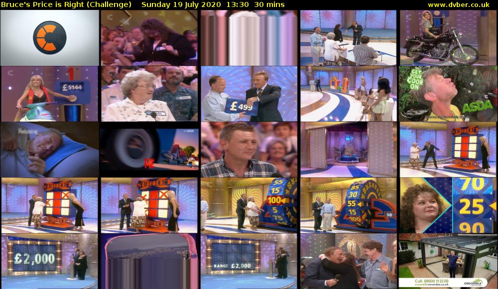 Bruce's Price Is Right (Challenge) Sunday 19 July 2020 13:30 - 14:00