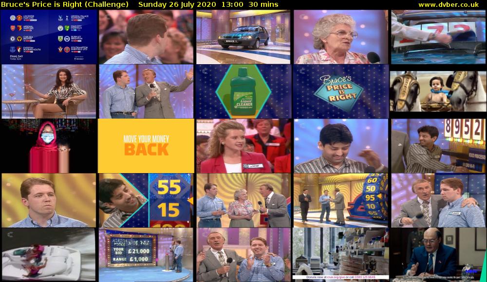 Bruce's Price Is Right (Challenge) Sunday 26 July 2020 13:00 - 13:30