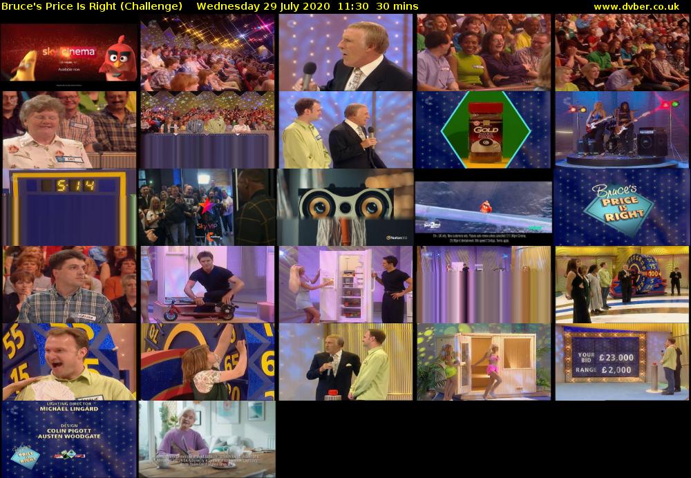 Bruce's Price Is Right (Challenge) Wednesday 29 July 2020 11:30 - 12:00