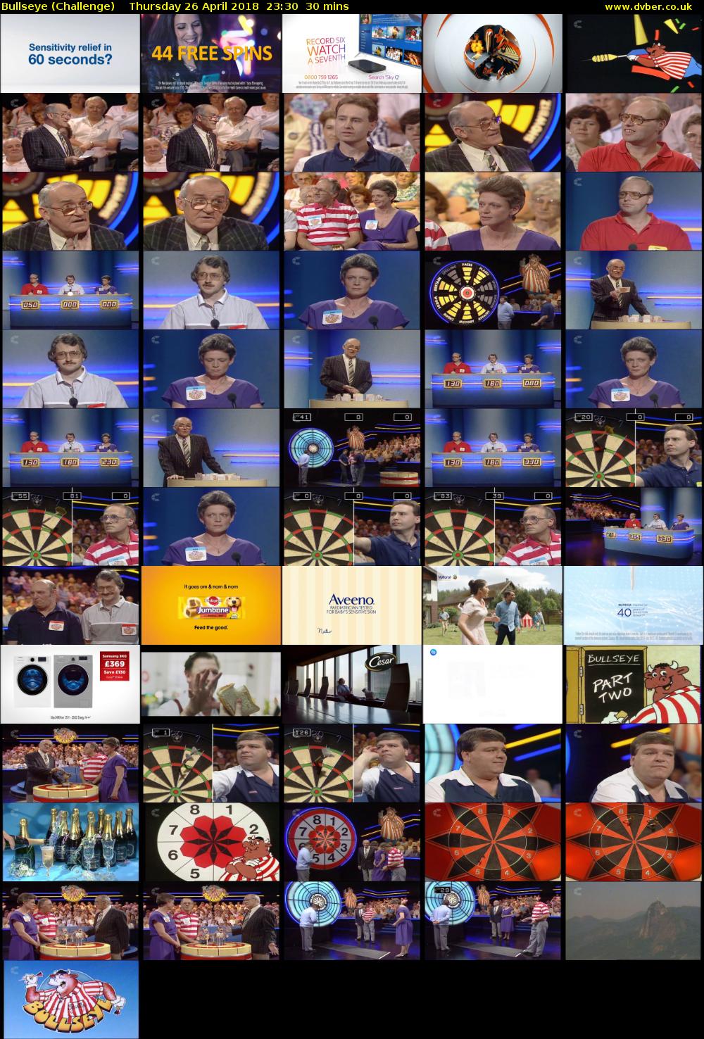 Bullseye (Challenge) Thursday 26 April 2018 23:30 - 00:00