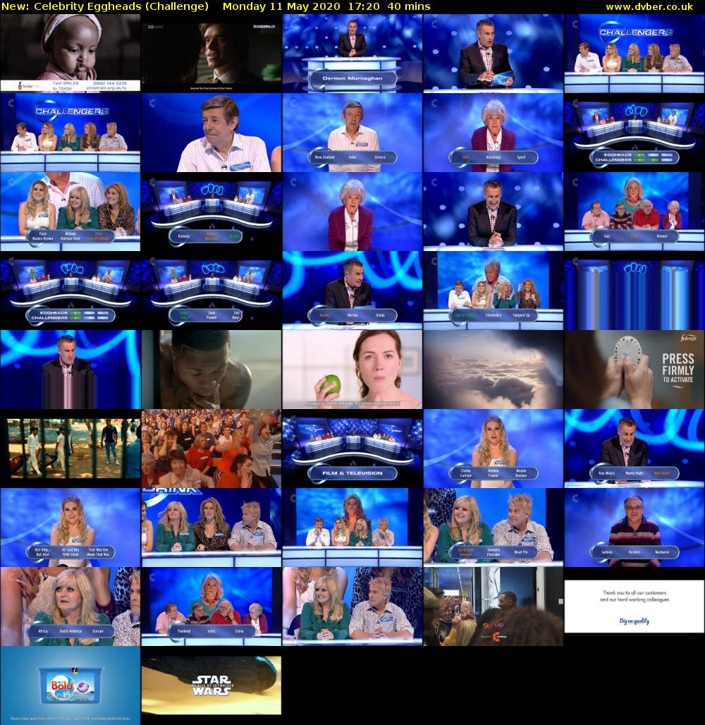 Celebrity Eggheads (Challenge) Monday 11 May 2020 17:20 - 18:00