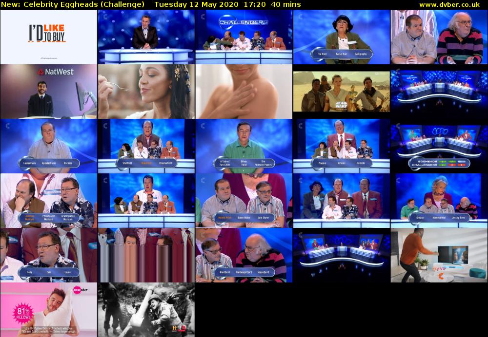 Celebrity Eggheads (Challenge) Tuesday 12 May 2020 17:20 - 18:00