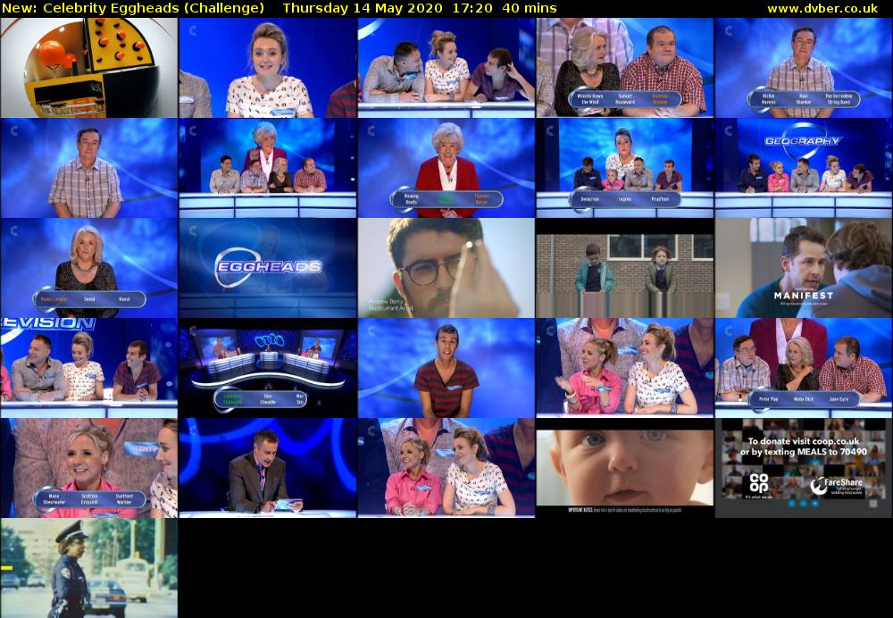 Celebrity Eggheads (Challenge) Thursday 14 May 2020 17:20 - 18:00