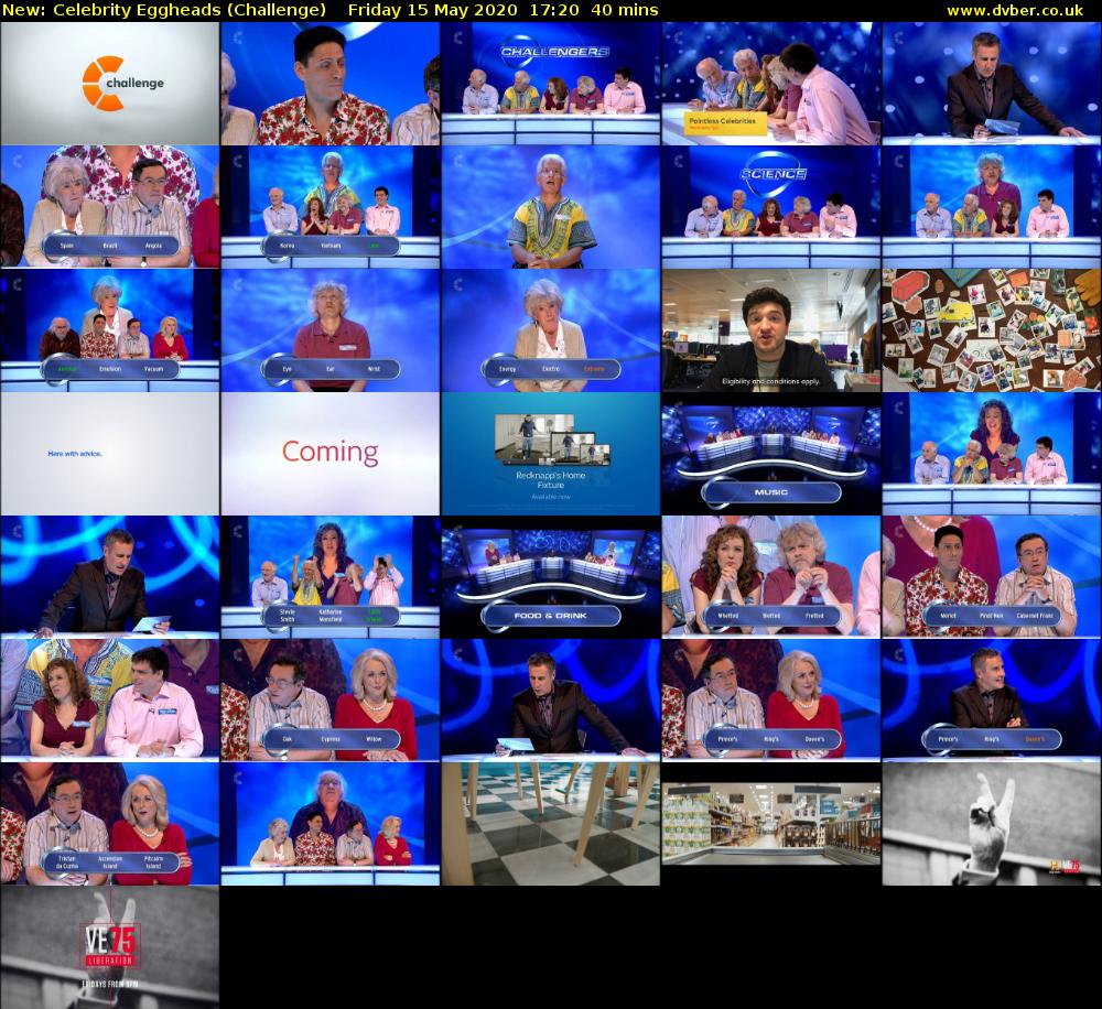 Celebrity Eggheads (Challenge) Friday 15 May 2020 17:20 - 18:00