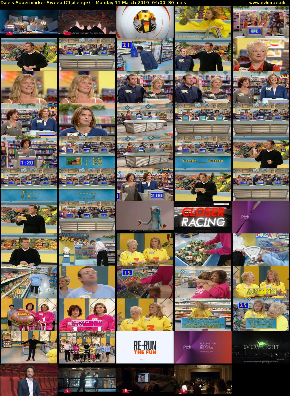 Dale's Supermarket Sweep (Challenge) Monday 11 March 2019 04:00 - 04:30