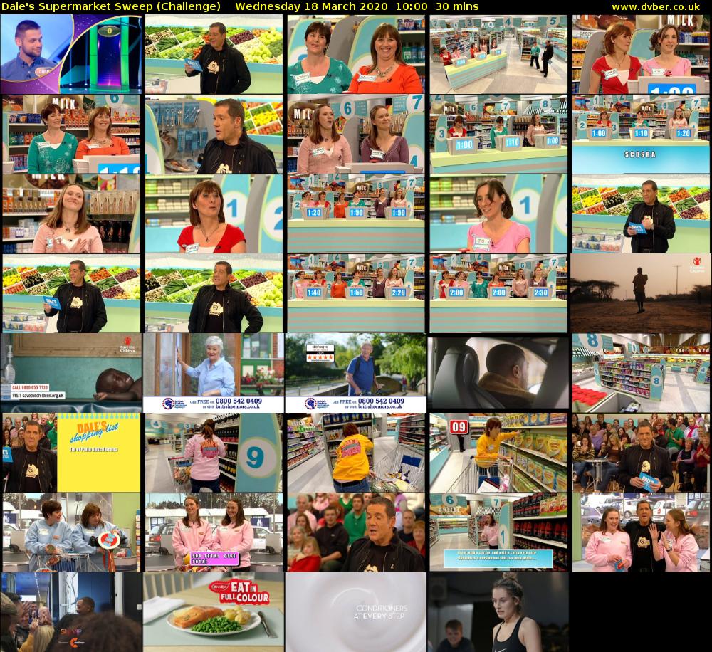 Dale's Supermarket Sweep (Challenge) Wednesday 18 March 2020 10:00 - 10:30