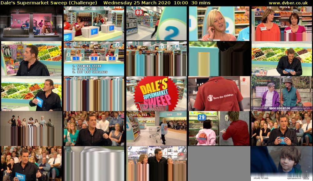 Dale's Supermarket Sweep (Challenge) Wednesday 25 March 2020 10:00 - 10:30