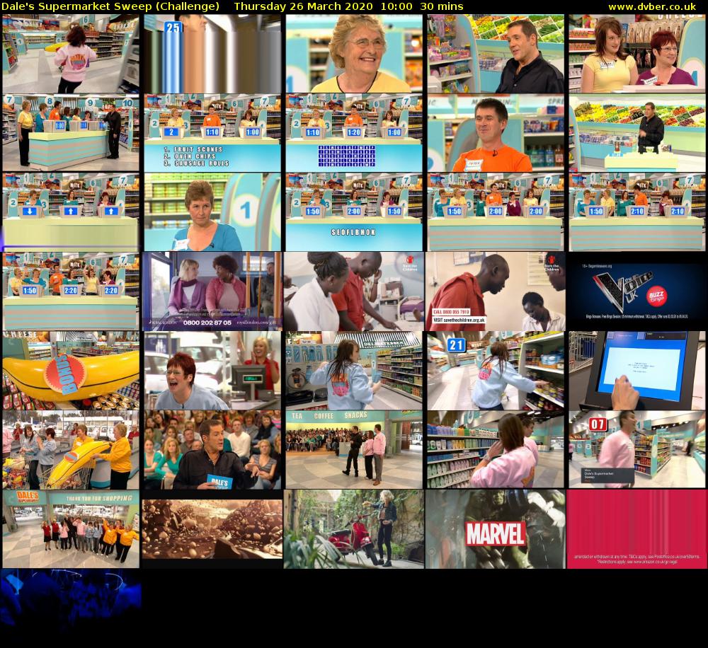 Dale's Supermarket Sweep (Challenge) Thursday 26 March 2020 10:00 - 10:30