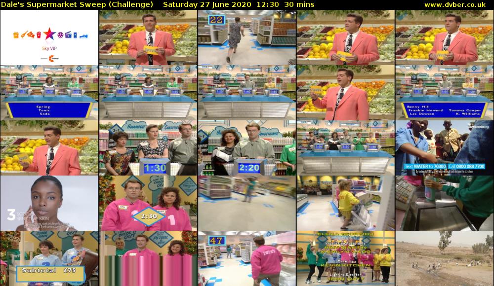 Dale's Supermarket Sweep (Challenge) Saturday 27 June 2020 12:30 - 13:00