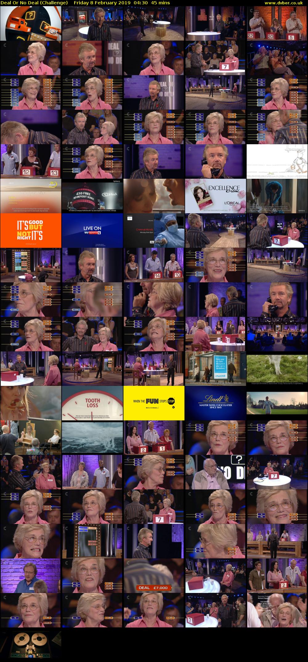 Deal Or No Deal (Challenge) Friday 8 February 2019 04:30 - 05:15