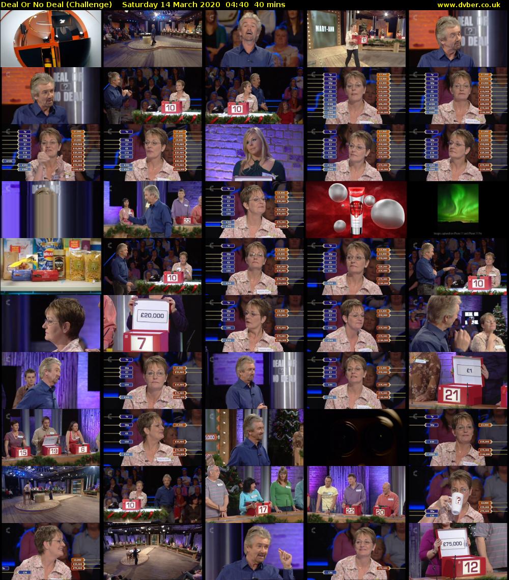 Deal Or No Deal (Challenge) Saturday 14 March 2020 04:40 - 05:20