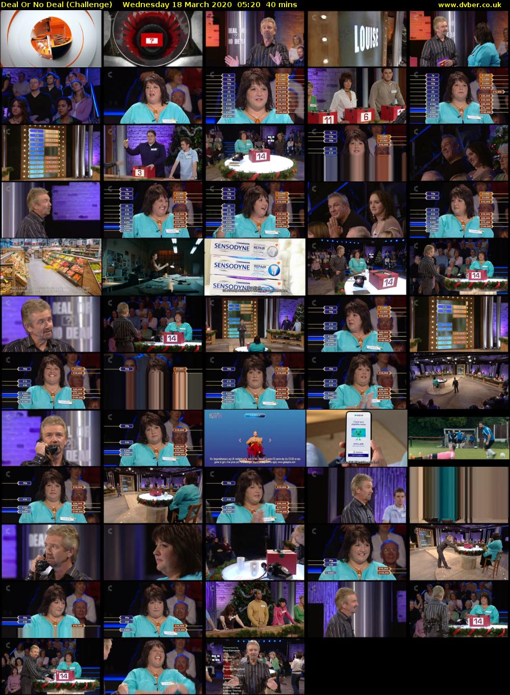 Deal Or No Deal (Challenge) Wednesday 18 March 2020 05:20 - 06:00