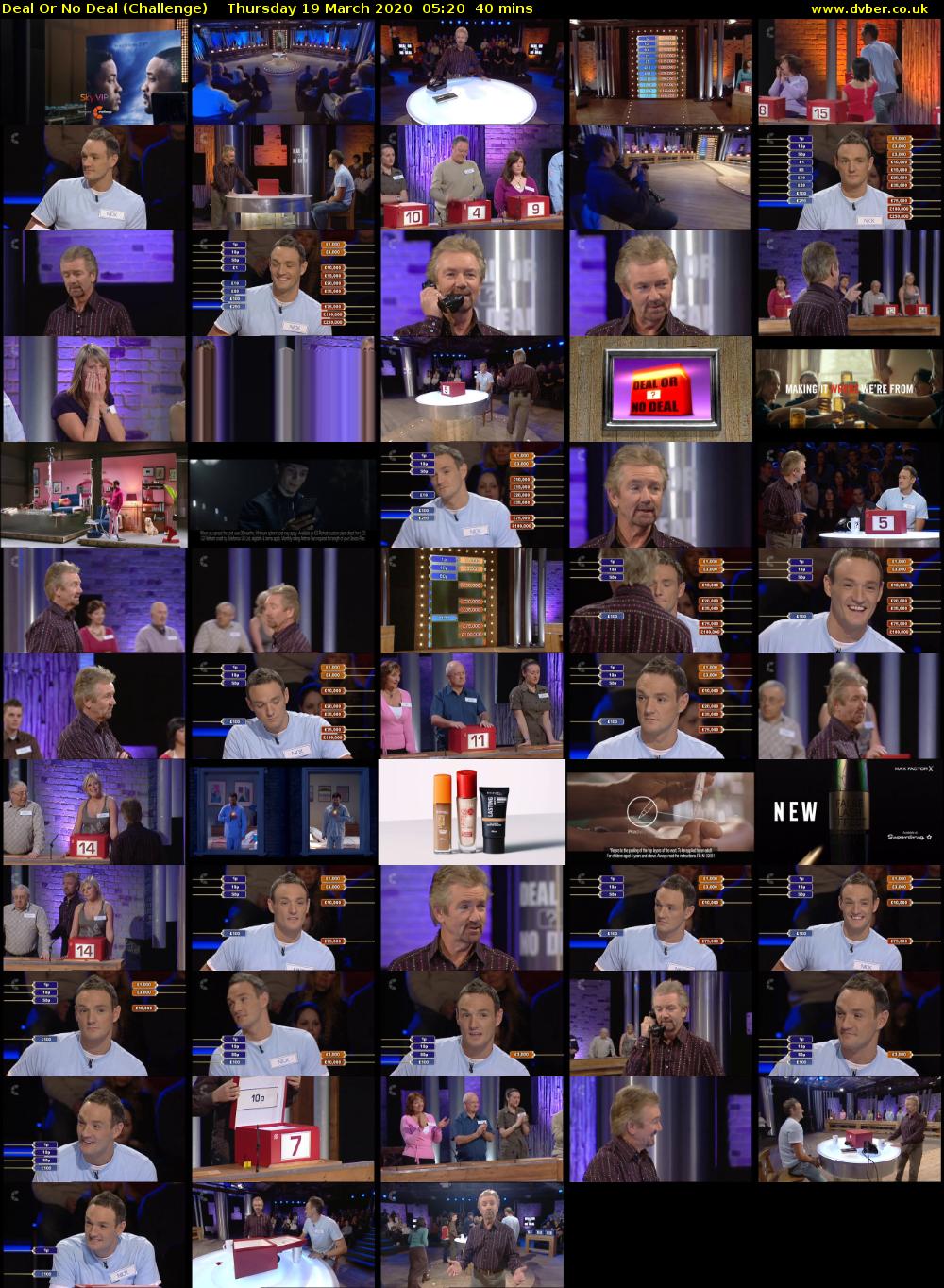 Deal Or No Deal (Challenge) Thursday 19 March 2020 05:20 - 06:00