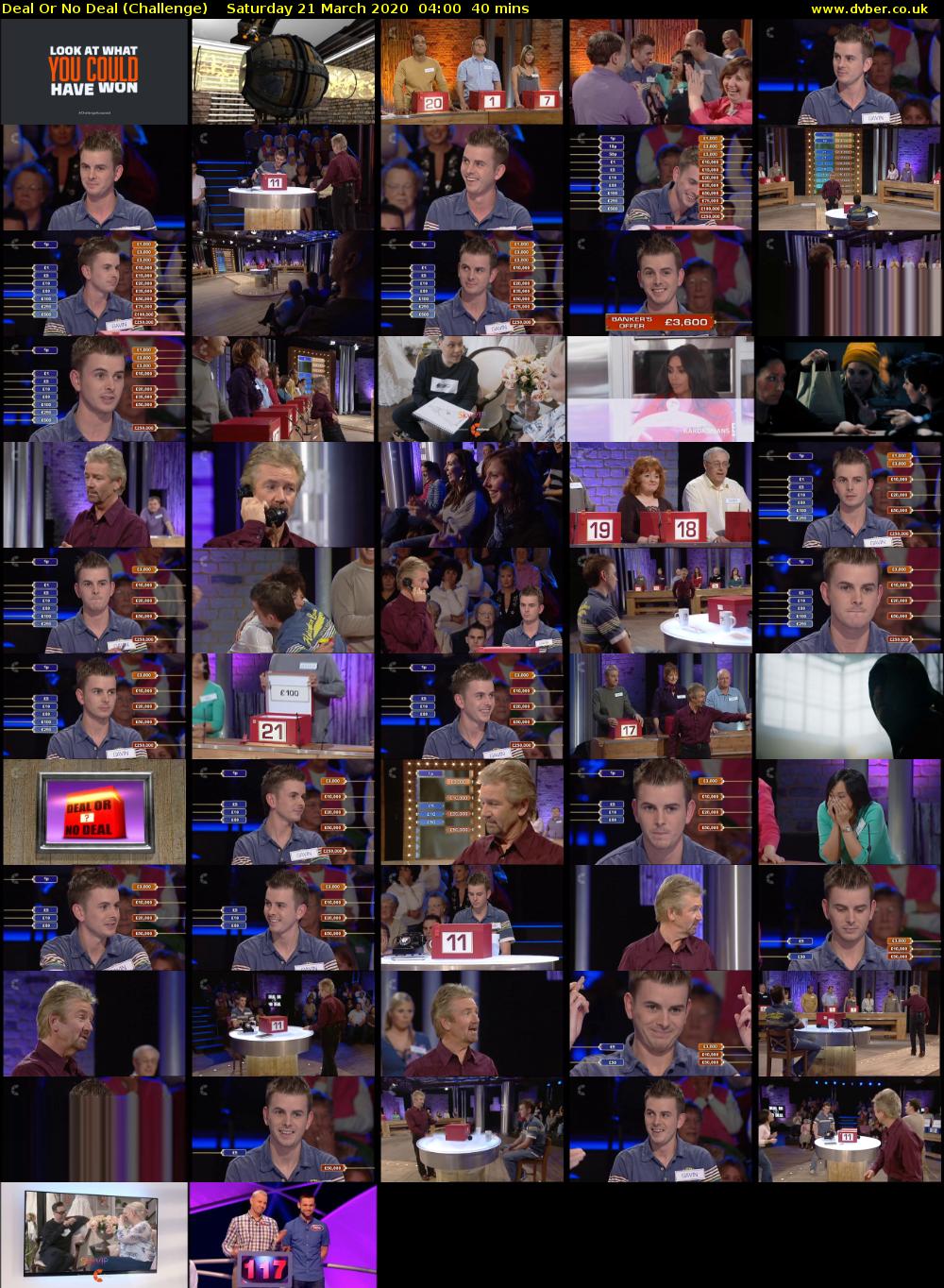 Deal Or No Deal (Challenge) Saturday 21 March 2020 04:00 - 04:40