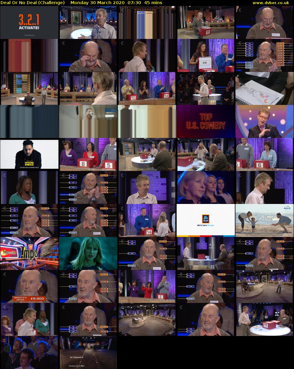 Deal Or No Deal (Challenge) Monday 30 March 2020 07:30 - 08:15