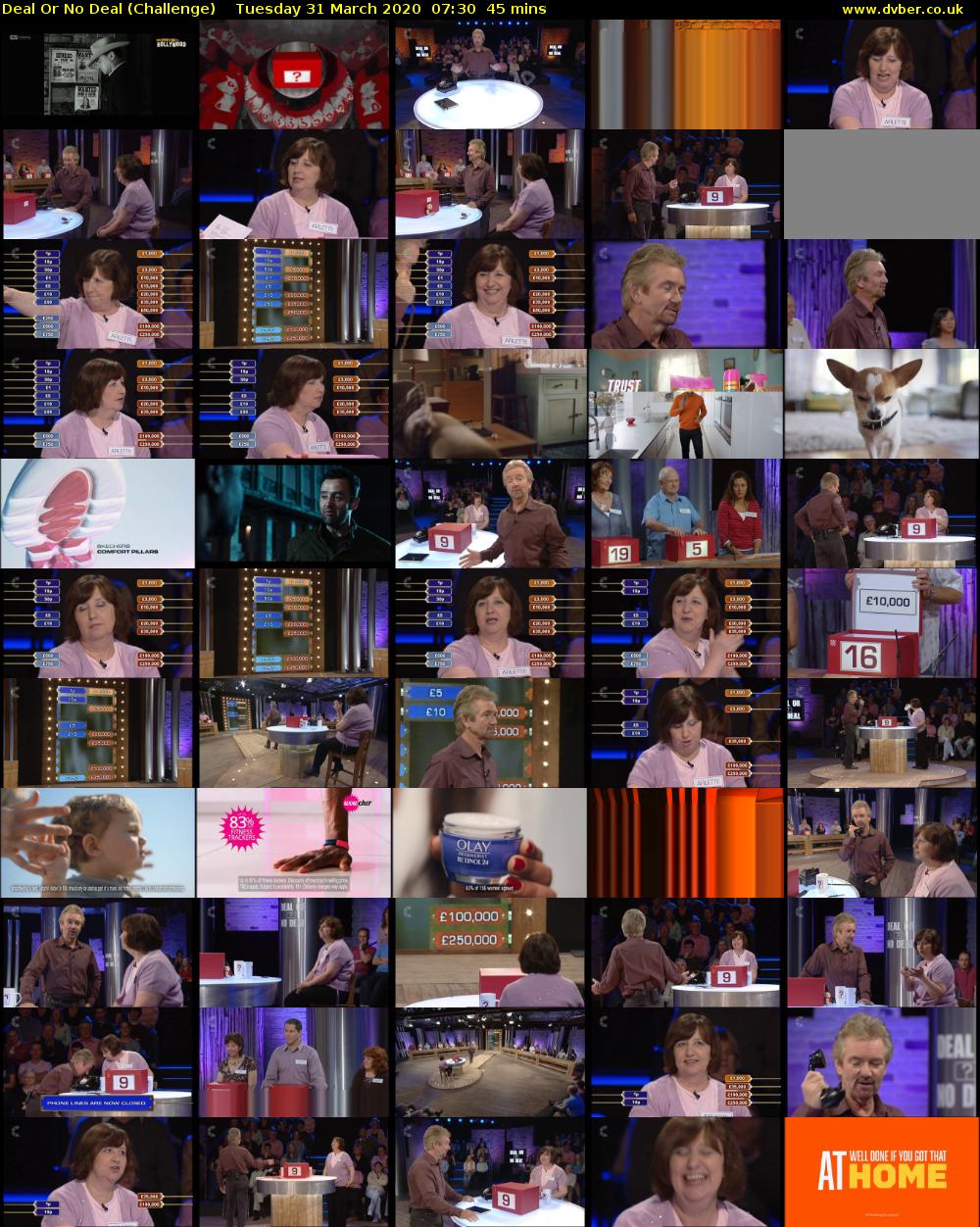 Deal Or No Deal (Challenge) Tuesday 31 March 2020 07:30 - 08:15