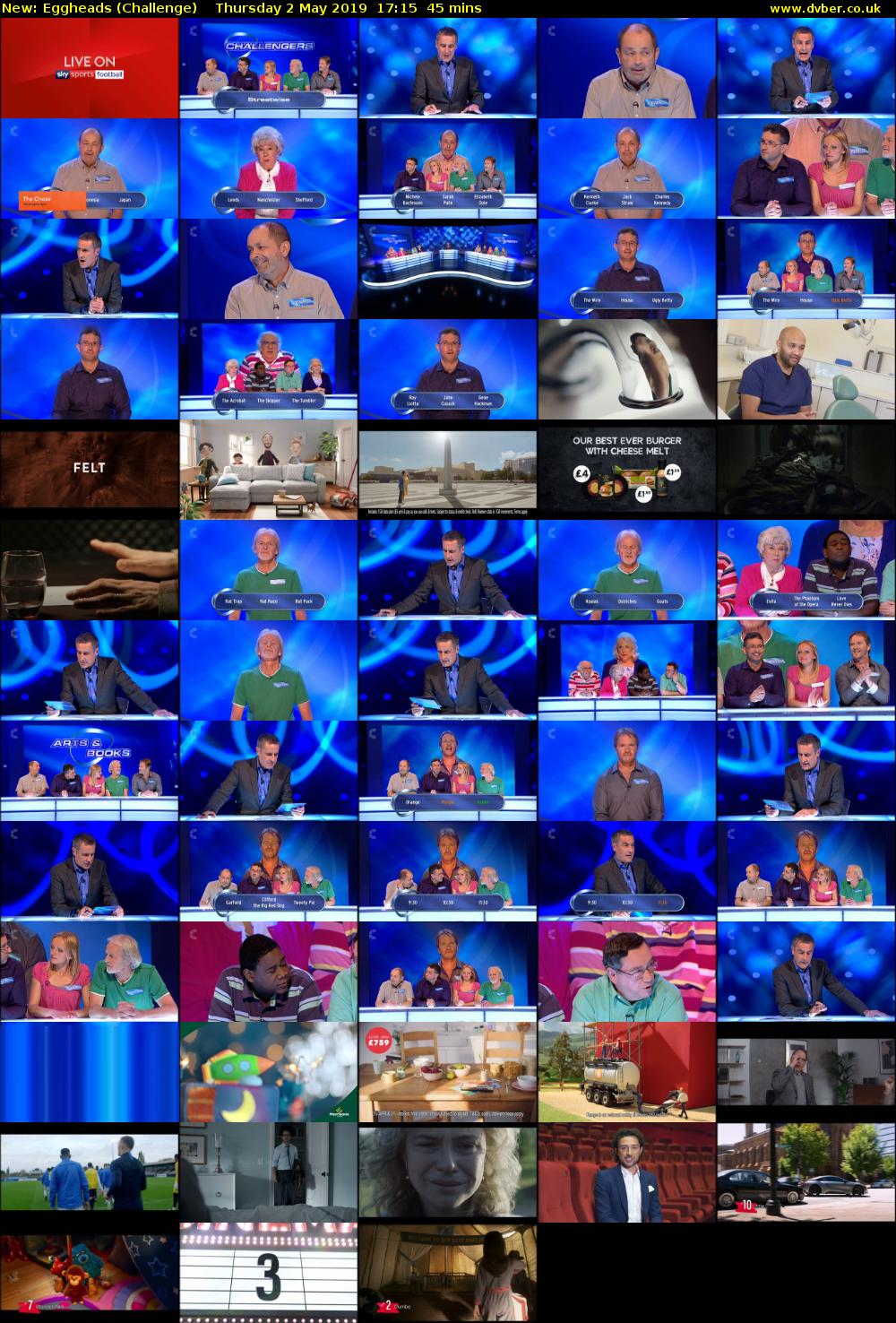 Eggheads (Challenge) Thursday 2 May 2019 17:15 - 18:00
