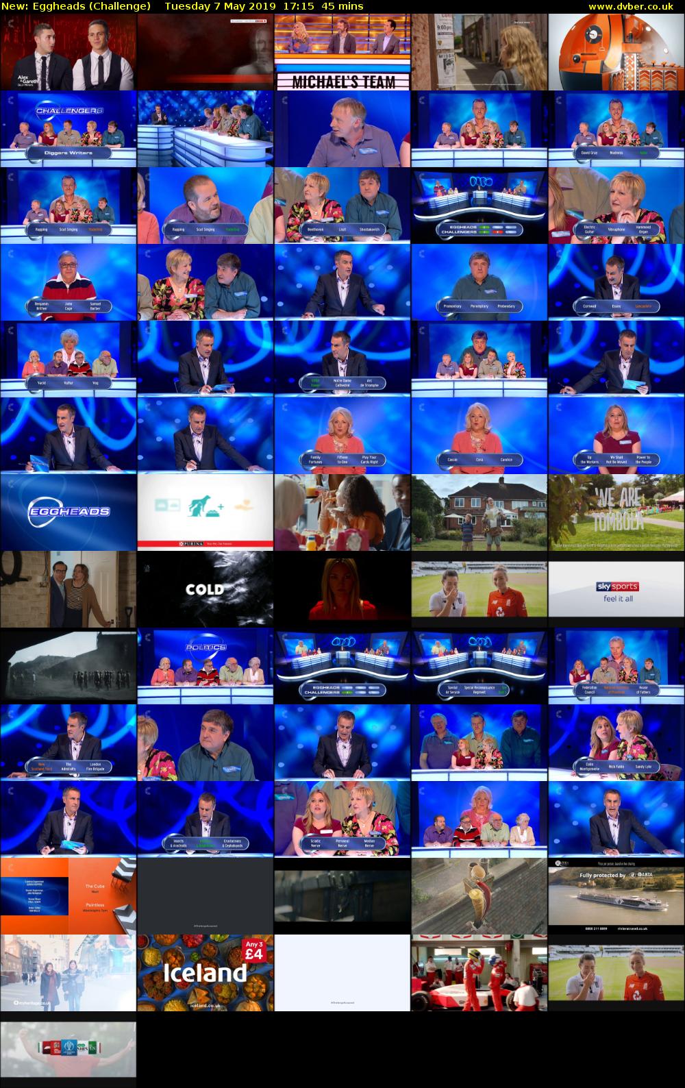 Eggheads (Challenge) Tuesday 7 May 2019 17:15 - 18:00