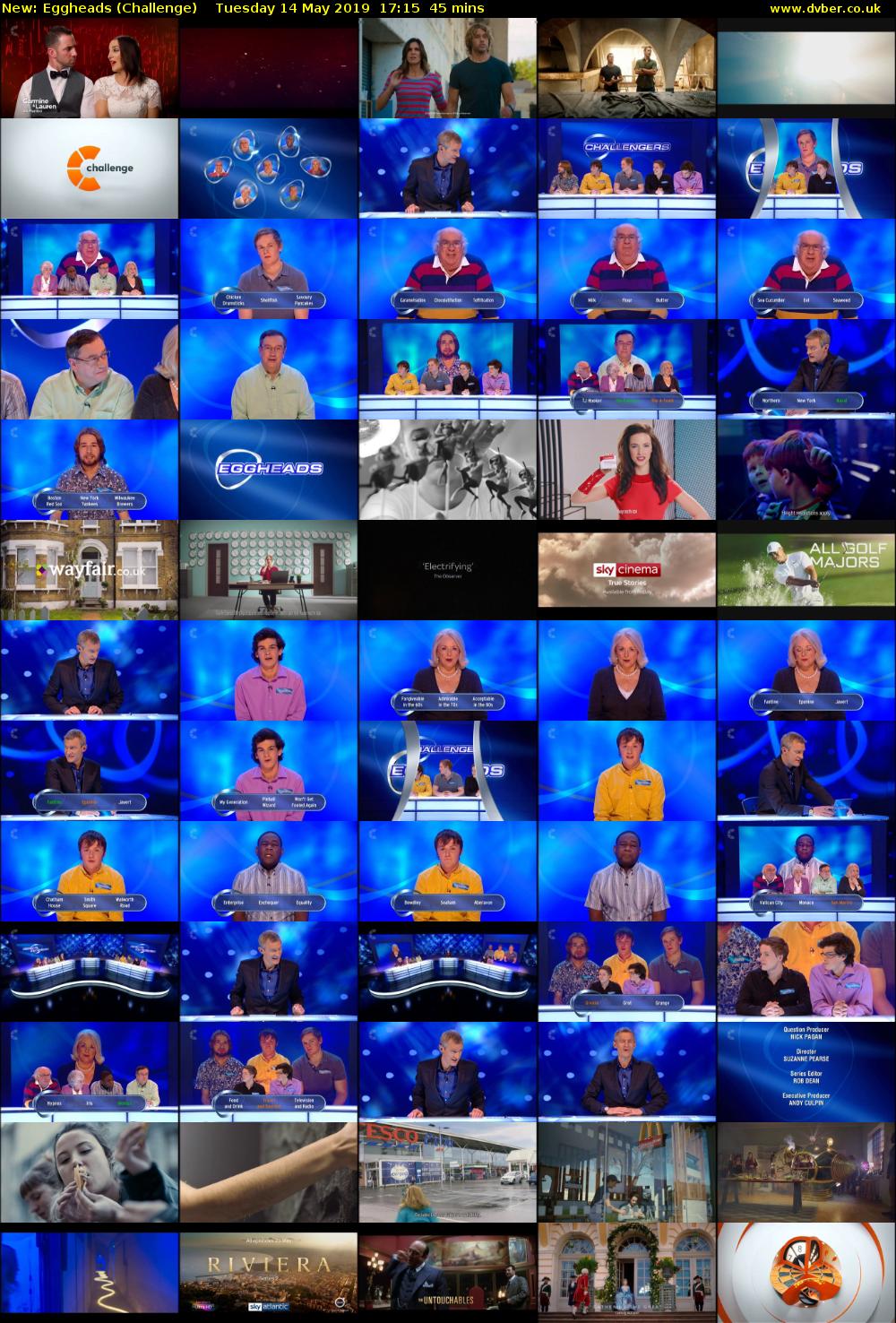 Eggheads (Challenge) Tuesday 14 May 2019 17:15 - 18:00