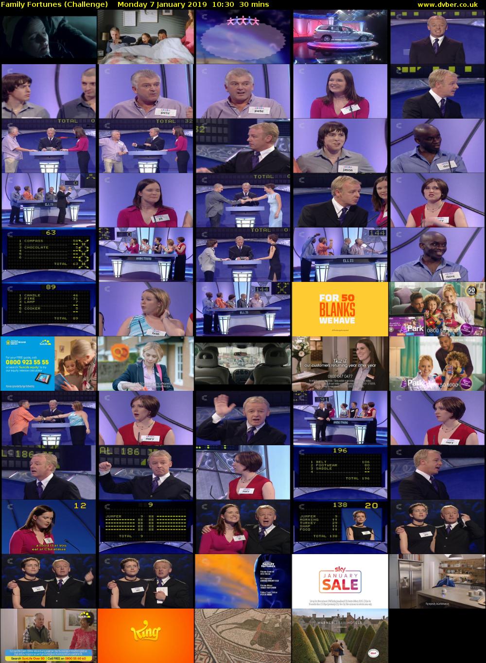 Family Fortunes (Challenge) Monday 7 January 2019 10:30 - 11:00