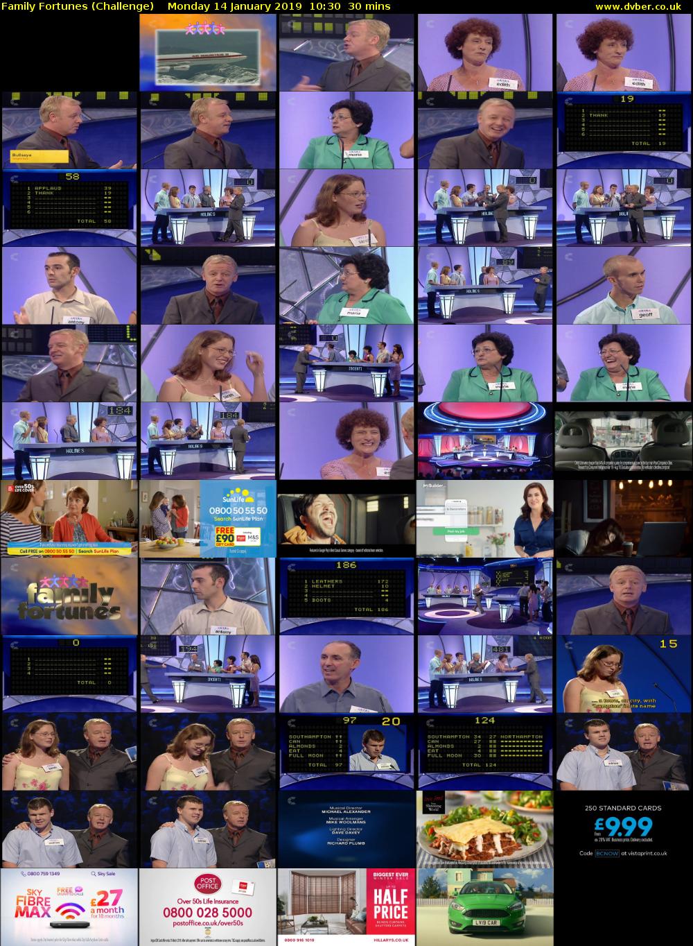 Family Fortunes (Challenge) Monday 14 January 2019 10:30 - 11:00