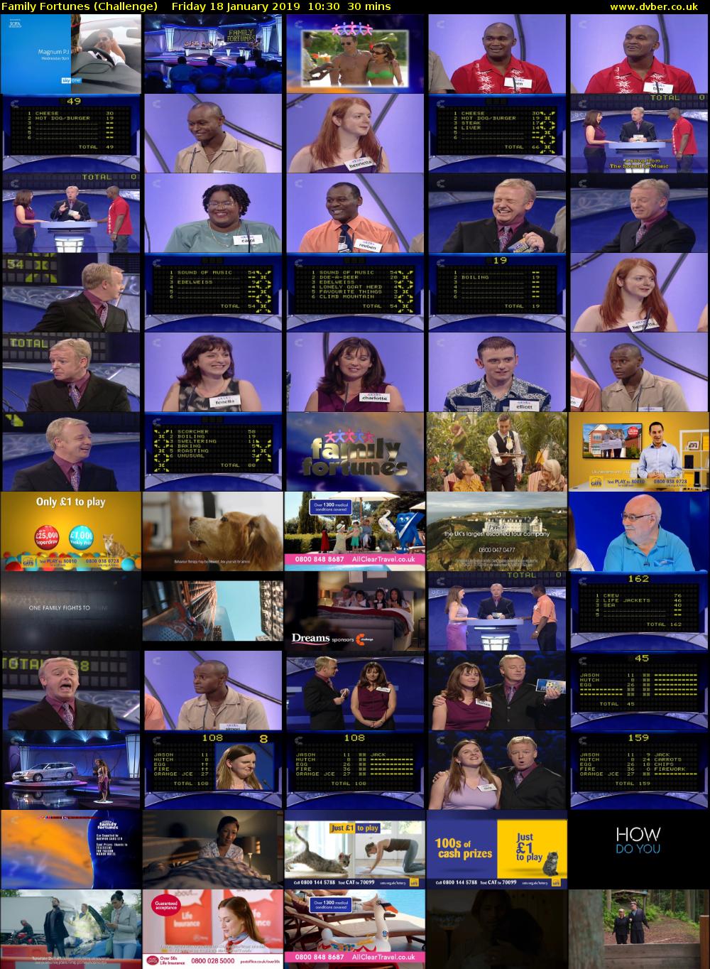 Family Fortunes (Challenge) Friday 18 January 2019 10:30 - 11:00