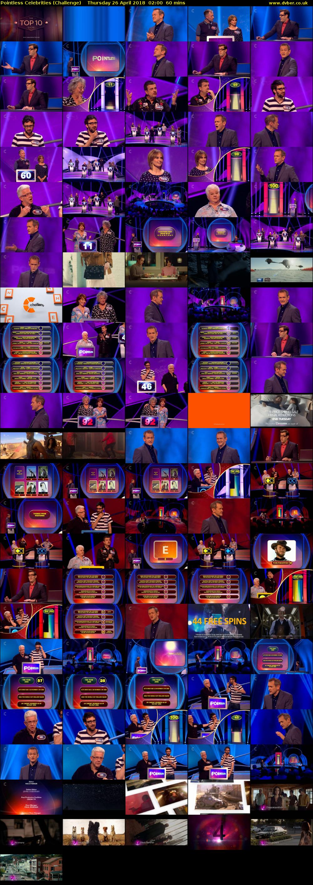 Pointless Celebrities (Challenge) Thursday 26 April 2018 02:00 - 03:00