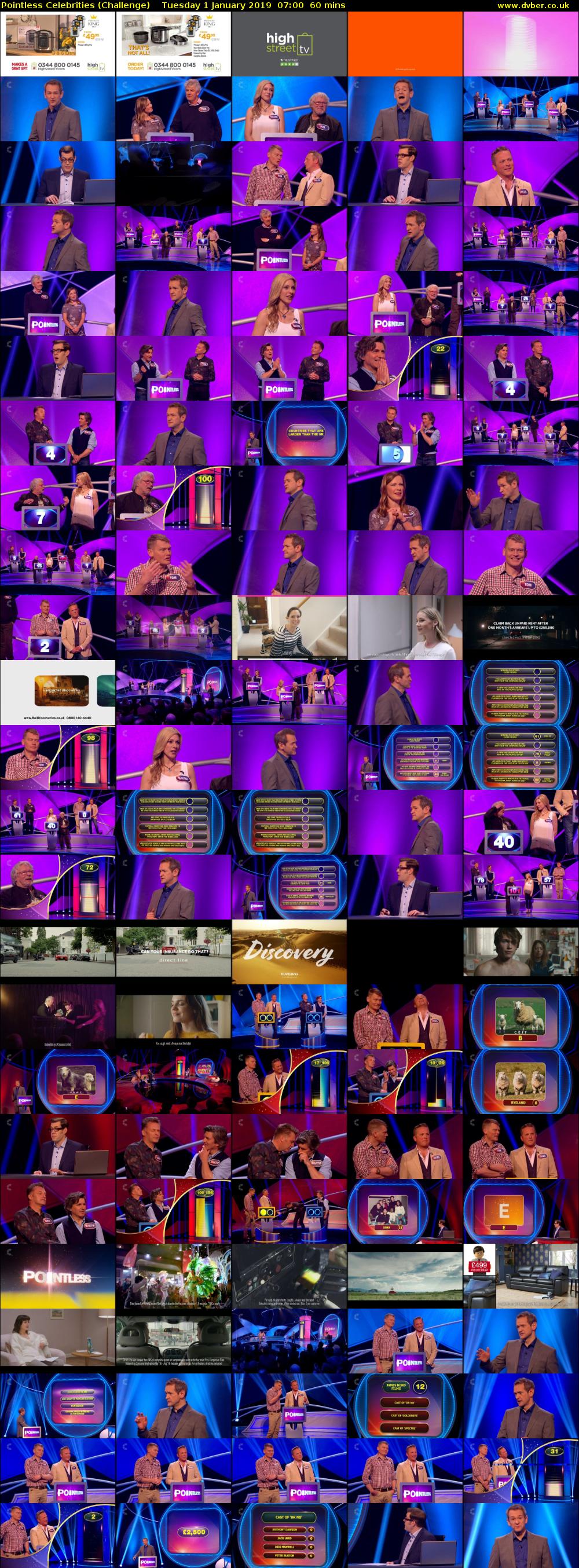 Pointless Celebrities (Challenge) Tuesday 1 January 2019 07:00 - 08:00