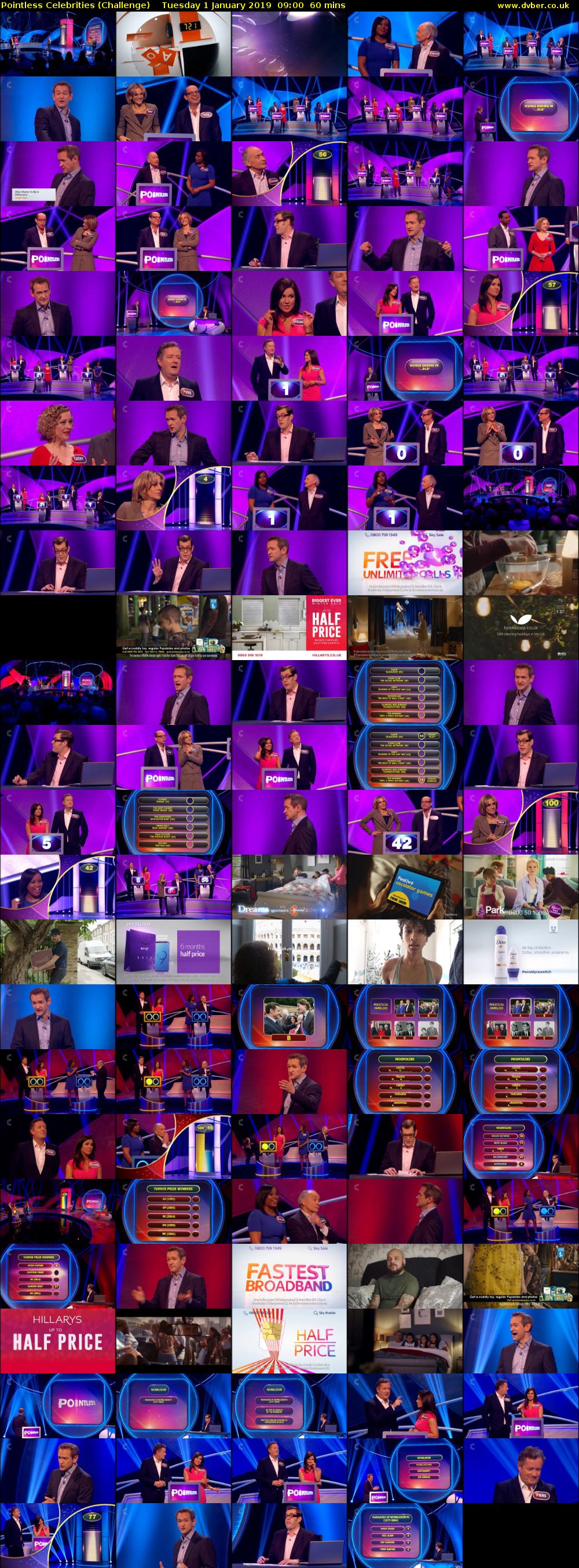 Pointless Celebrities (Challenge) Tuesday 1 January 2019 09:00 - 10:00