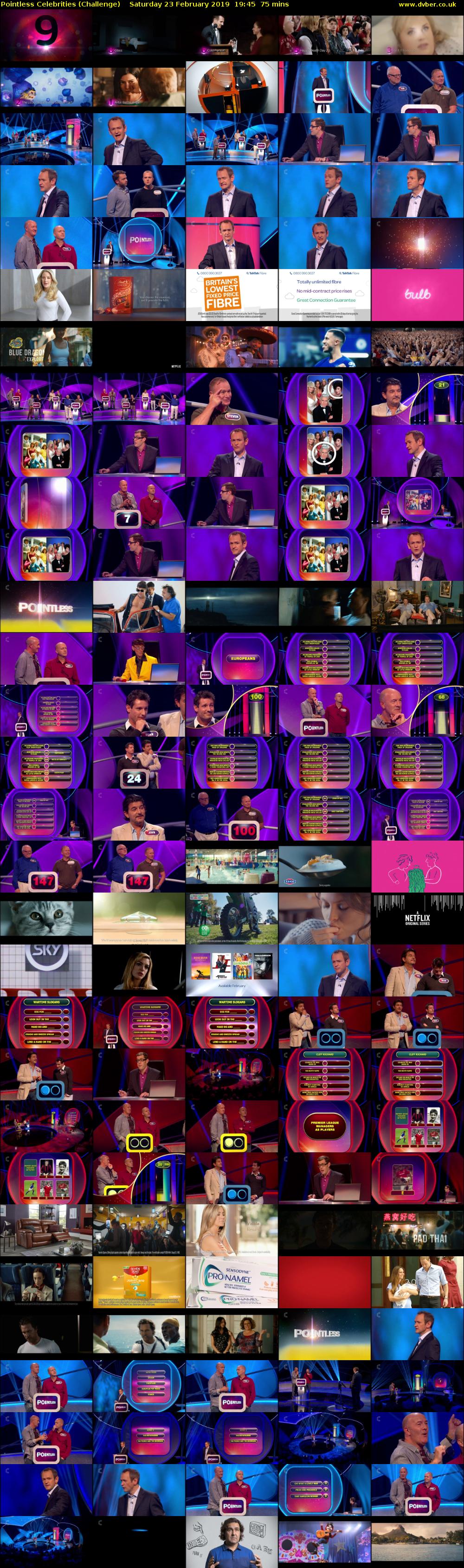 Pointless Celebrities (Challenge) Saturday 23 February 2019 19:45 - 21:00