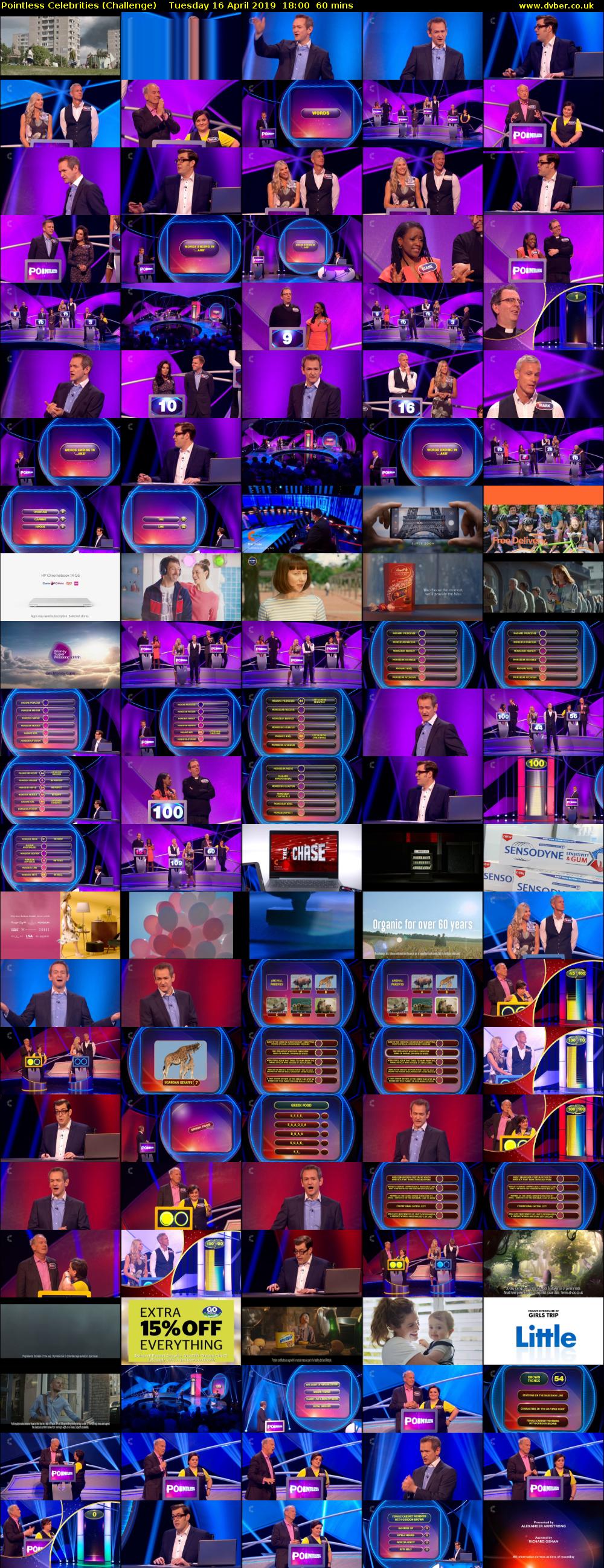Pointless Celebrities (Challenge) Tuesday 16 April 2019 18:00 - 19:00