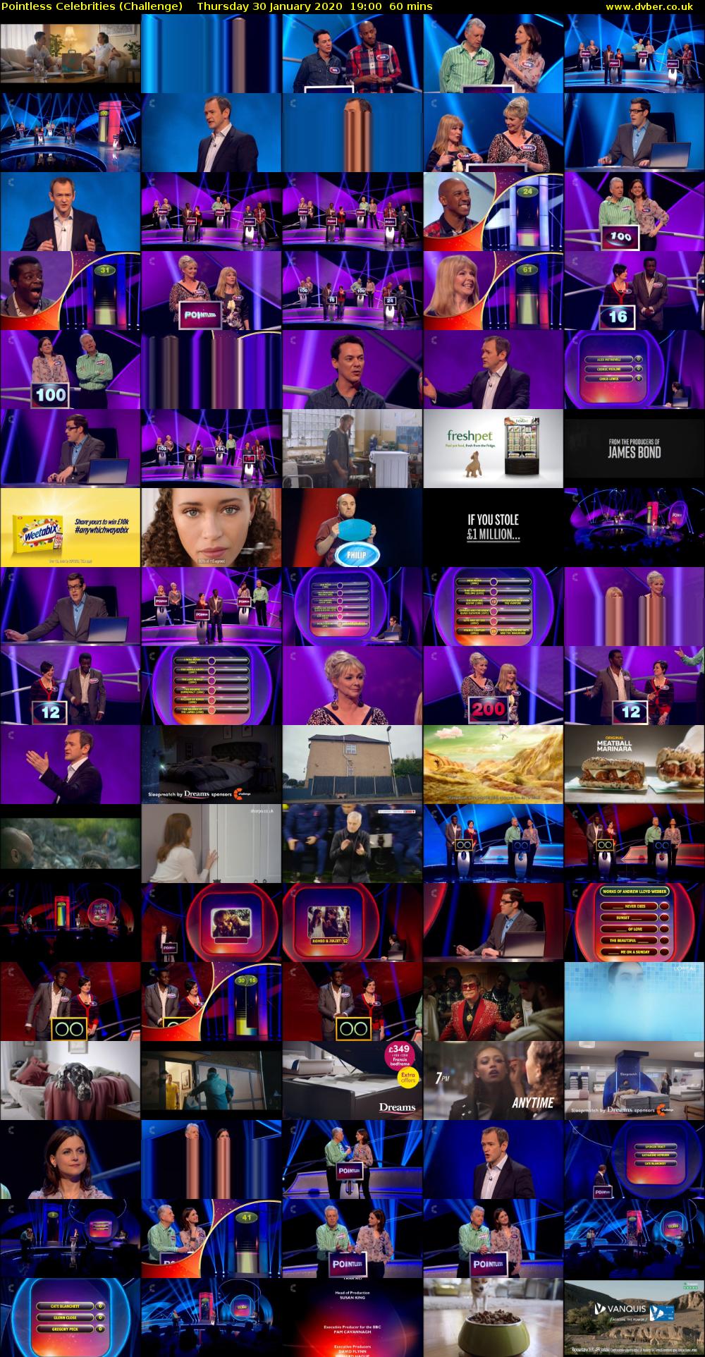 Pointless Celebrities (Challenge) Thursday 30 January 2020 19:00 - 20:00