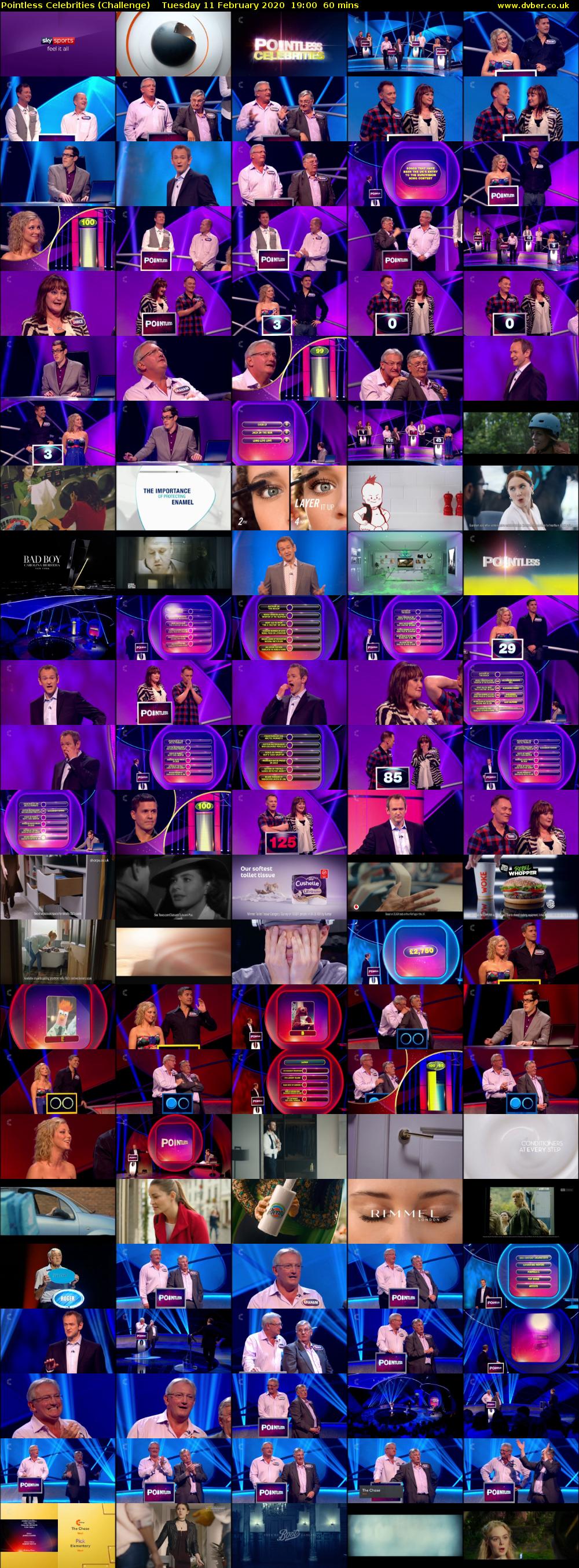 Pointless Celebrities (Challenge) Tuesday 11 February 2020 19:00 - 20:00