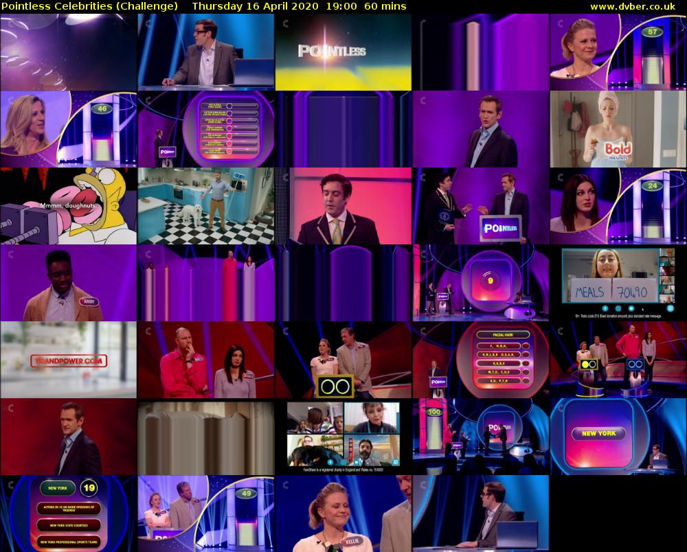 Pointless Celebrities (Challenge) Thursday 16 April 2020 19:00 - 20:00