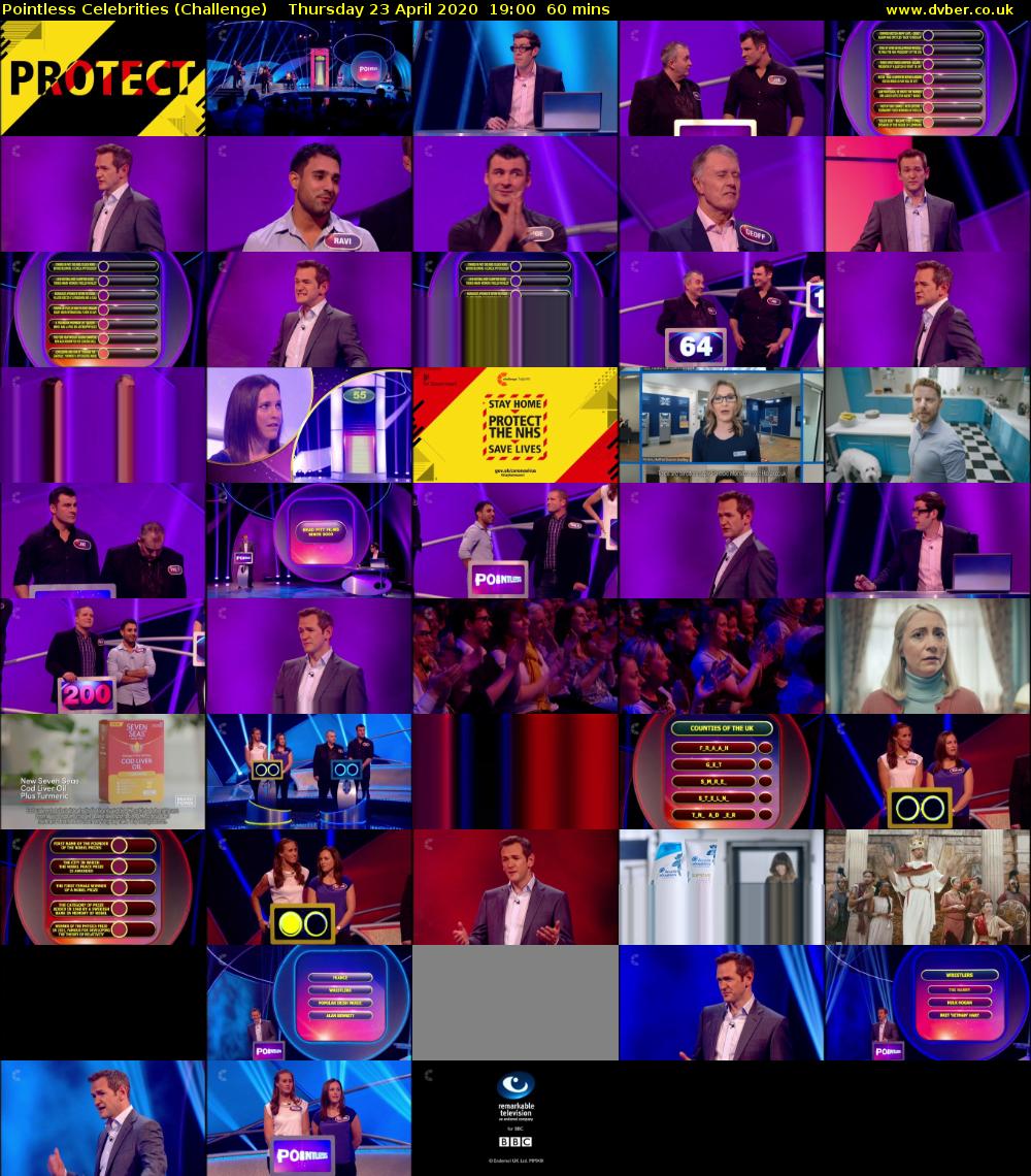Pointless Celebrities (Challenge) Thursday 23 April 2020 19:00 - 20:00