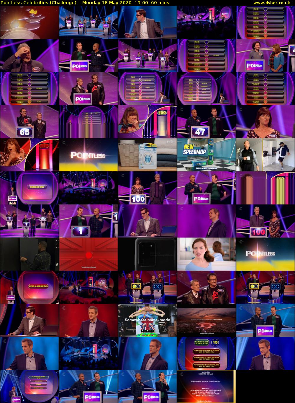 Pointless Celebrities (Challenge) Monday 18 May 2020 19:00 - 20:00