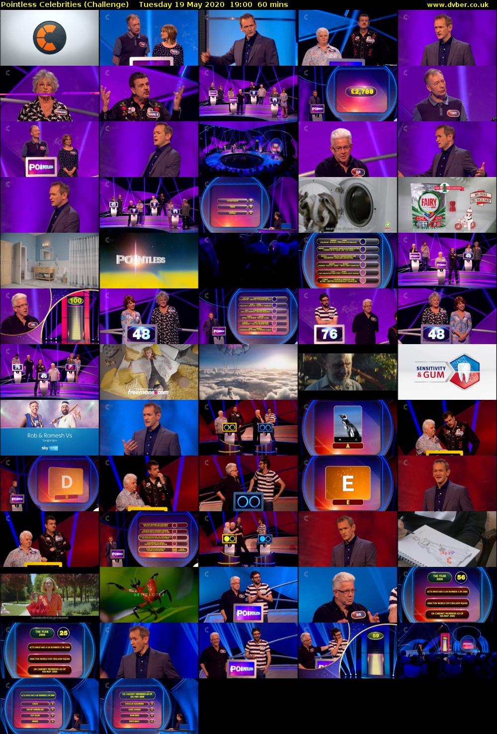 Pointless Celebrities (Challenge) Tuesday 19 May 2020 19:00 - 20:00