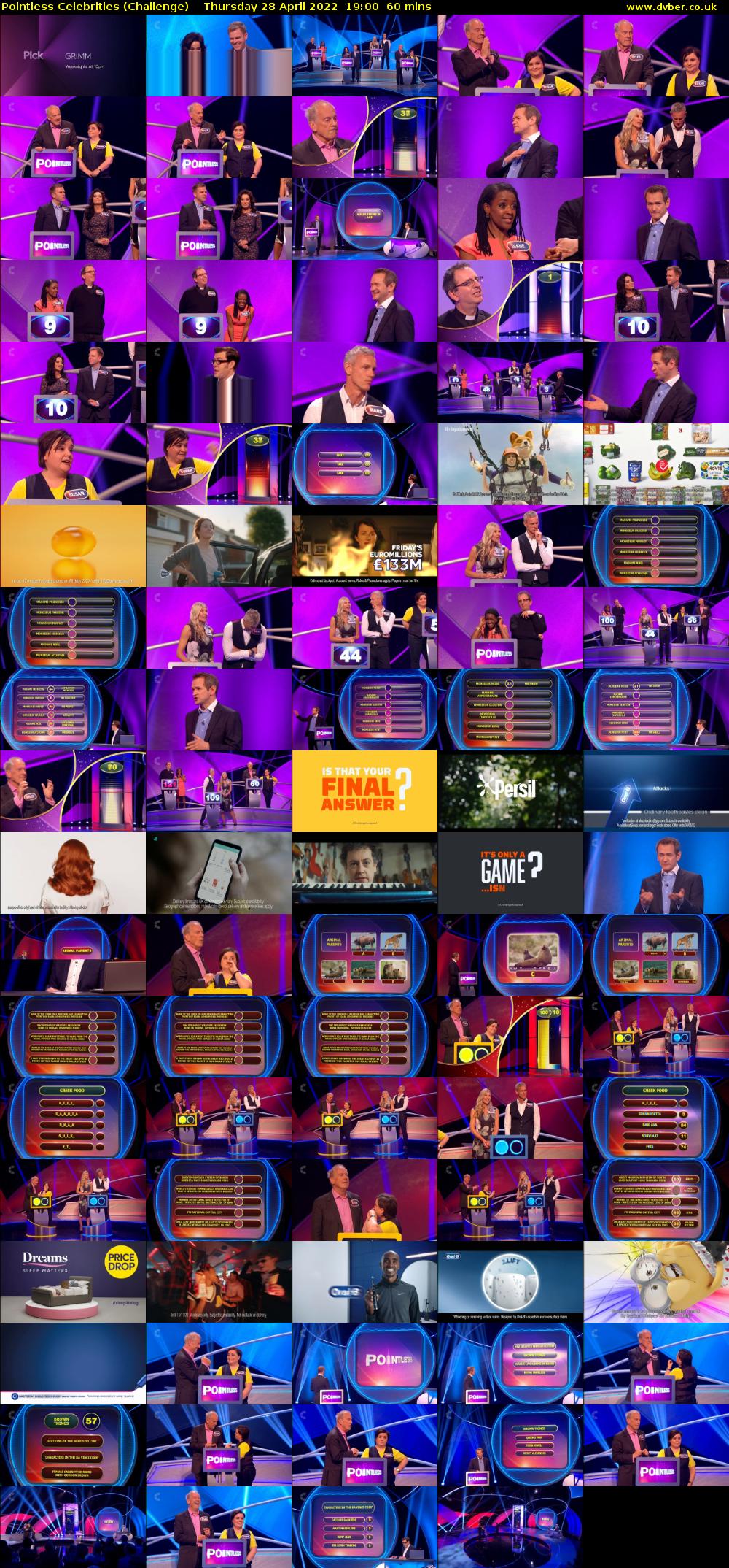 Pointless Celebrities (Challenge) Thursday 28 April 2022 19:00 - 20:00