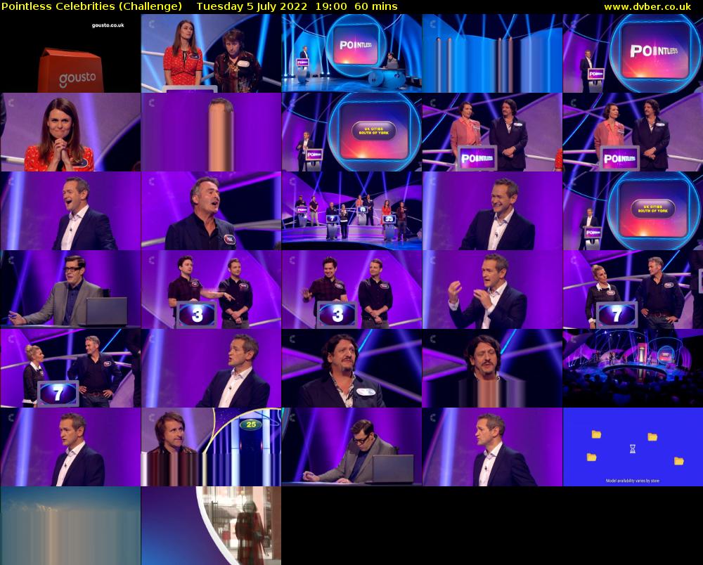 Pointless Celebrities (Challenge) Tuesday 5 July 2022 19:00 - 20:00