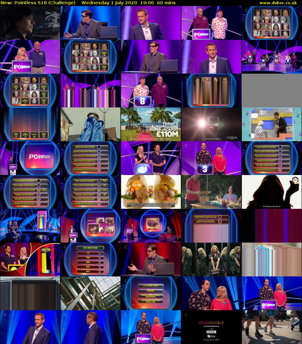 Pointless S18 (Challenge) Wednesday 1 July 2020 19:00 - 20:00