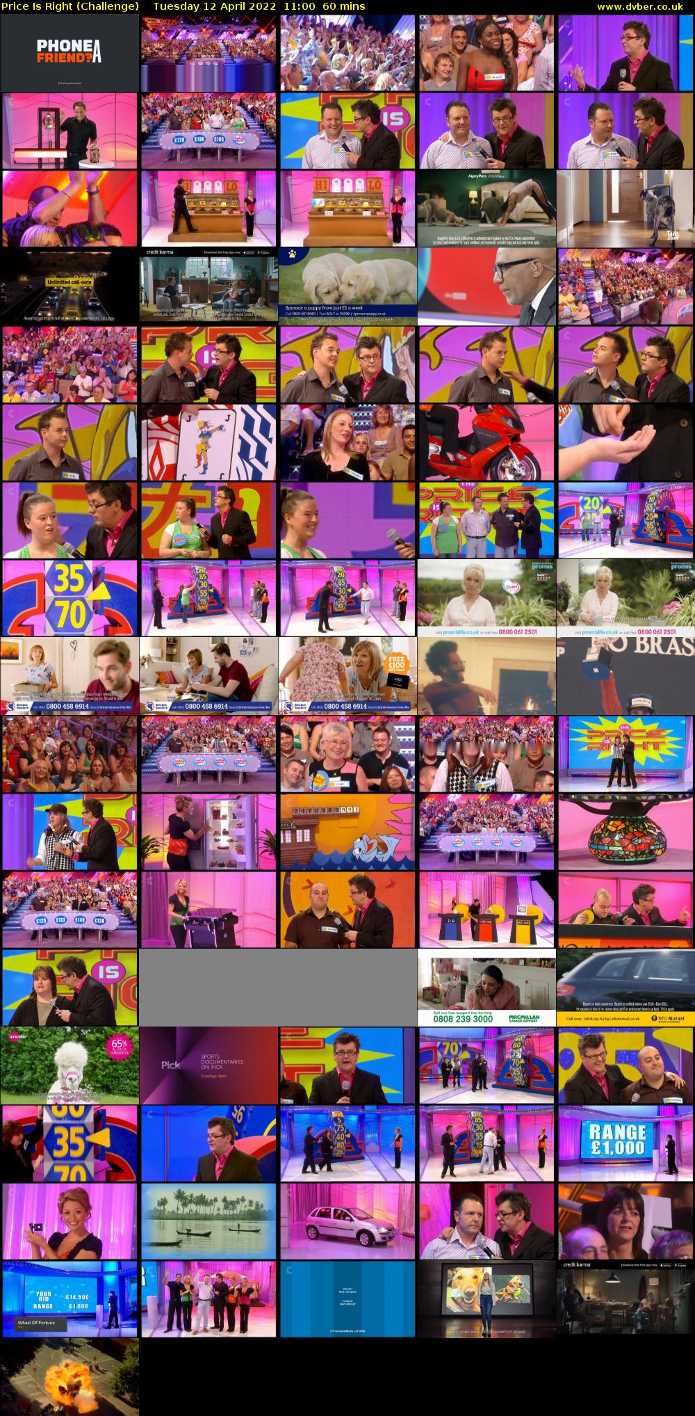 Price Is Right (Challenge) Tuesday 12 April 2022 11:00 - 12:00