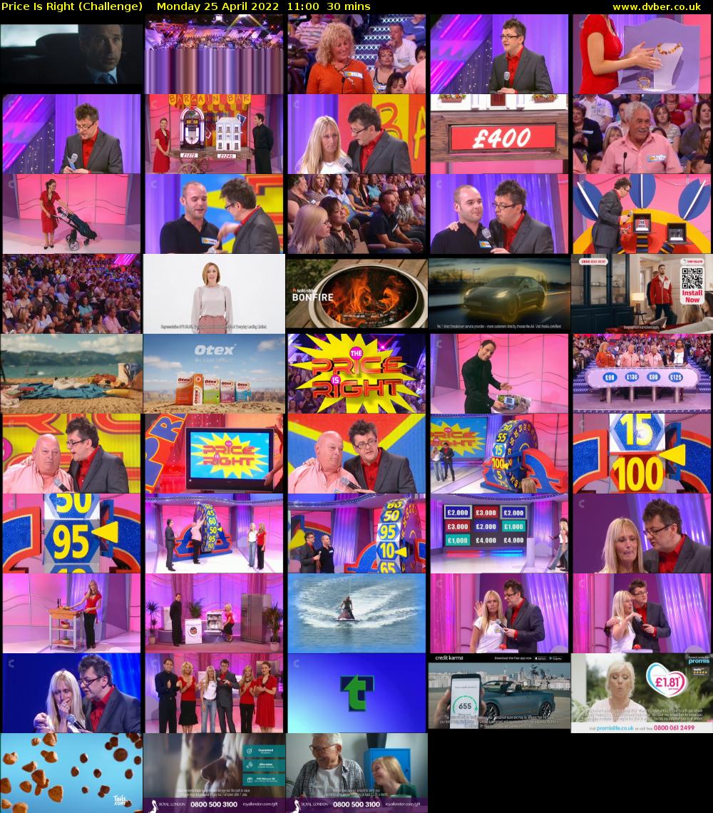 Price Is Right (Challenge) Monday 25 April 2022 11:00 - 11:30