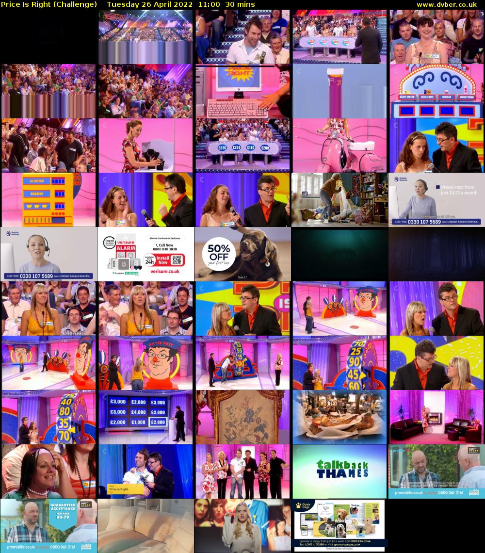 Price Is Right (Challenge) Tuesday 26 April 2022 11:00 - 11:30