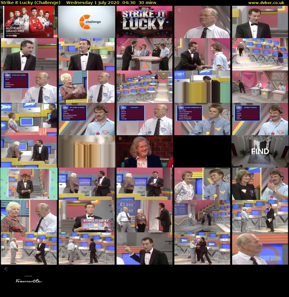 Strike It Lucky (Challenge) Wednesday 1 July 2020 04:30 - 05:00